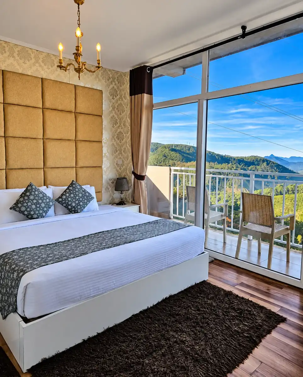 Hotel Bonavista double room with a balcony and mountain outlook
